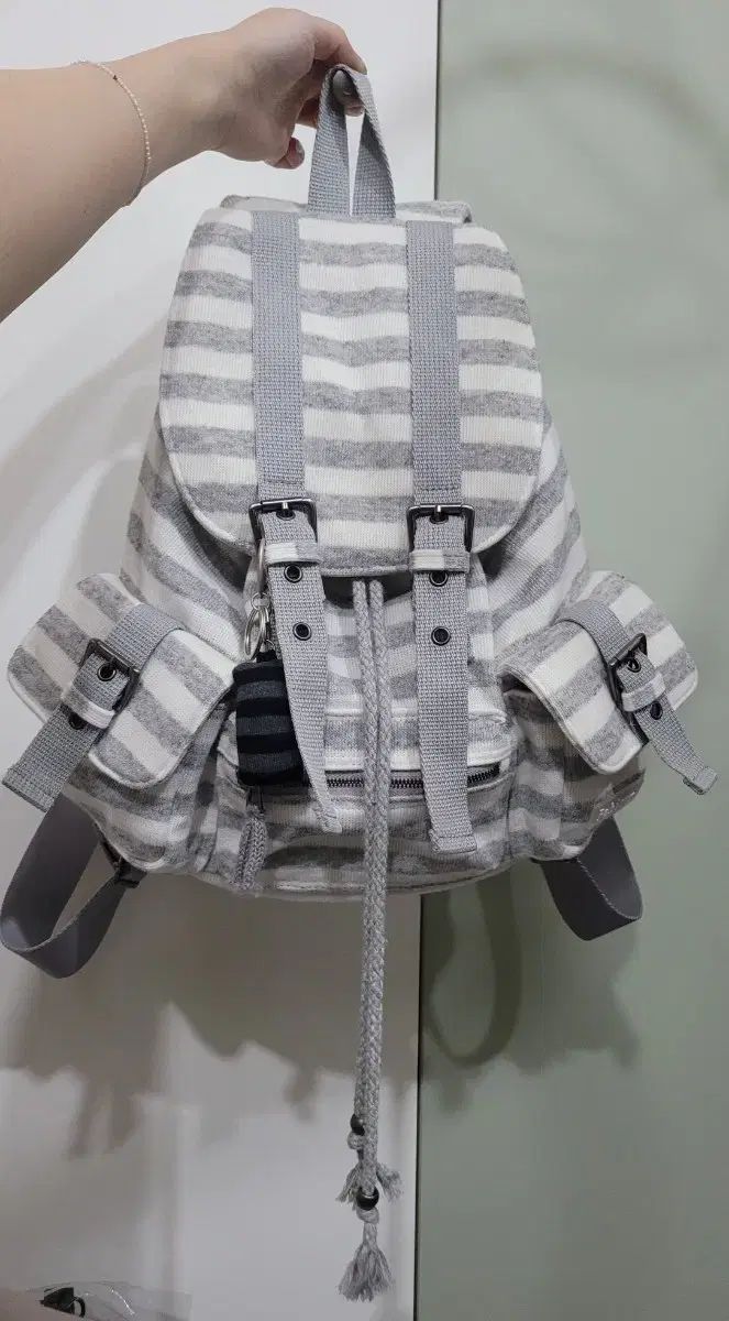 파히섬 テン ダンス ウール ストライプ バックパック キーホルダー含む