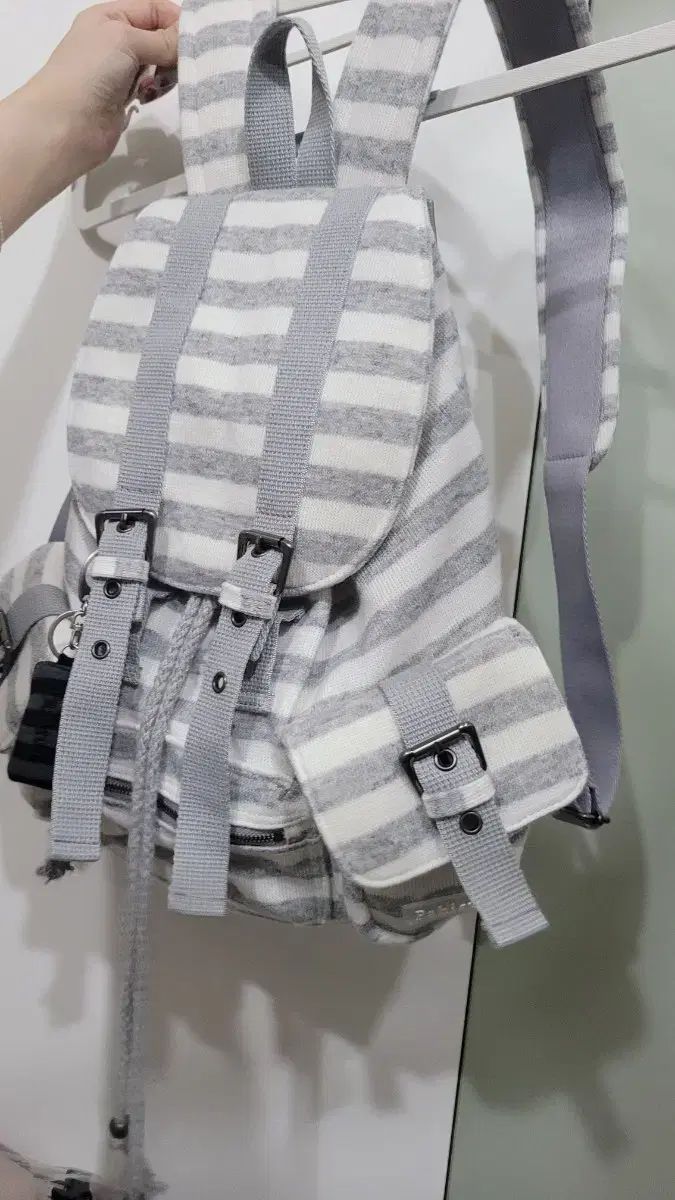  파히섬 テン ダンス ウール ストライプ バックパック キーホルダー含む リュック バックパック バッグ