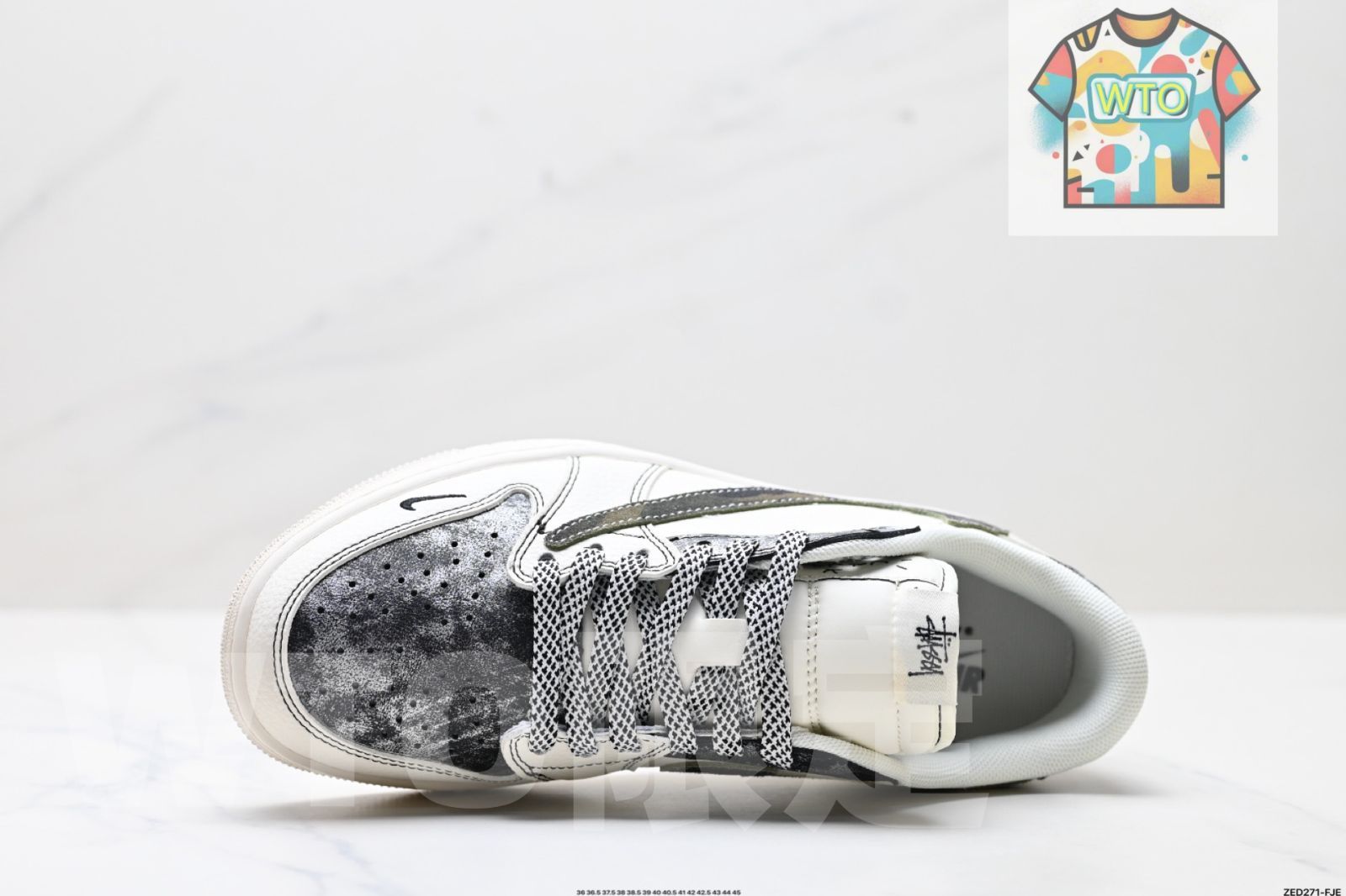 AJ 1 Reverse Swoosh Travis Scott x Air Jordan Mocha ジョー TS ライトニング コラボレーション ロートップカルチャーバスケットボールシューズ-WTO輸入1