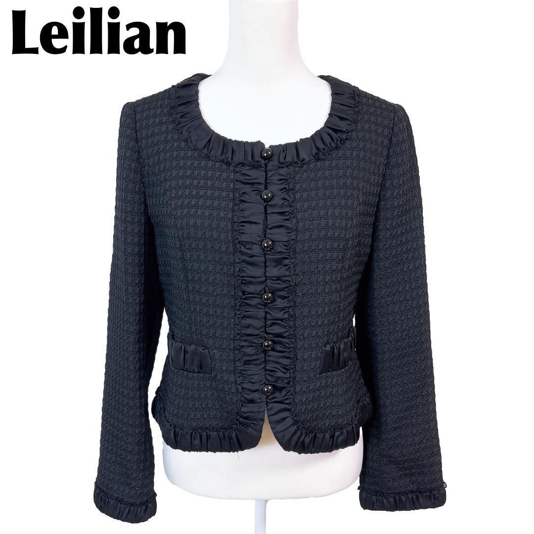 レリアン Leilian 長袖ノー ジャケット 11 千鳥格子