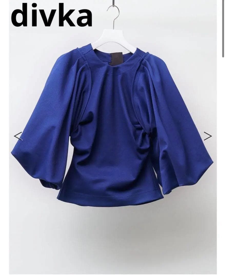 divka ボリュームスリーブ プルオーバー カットソー 2 ブルー
