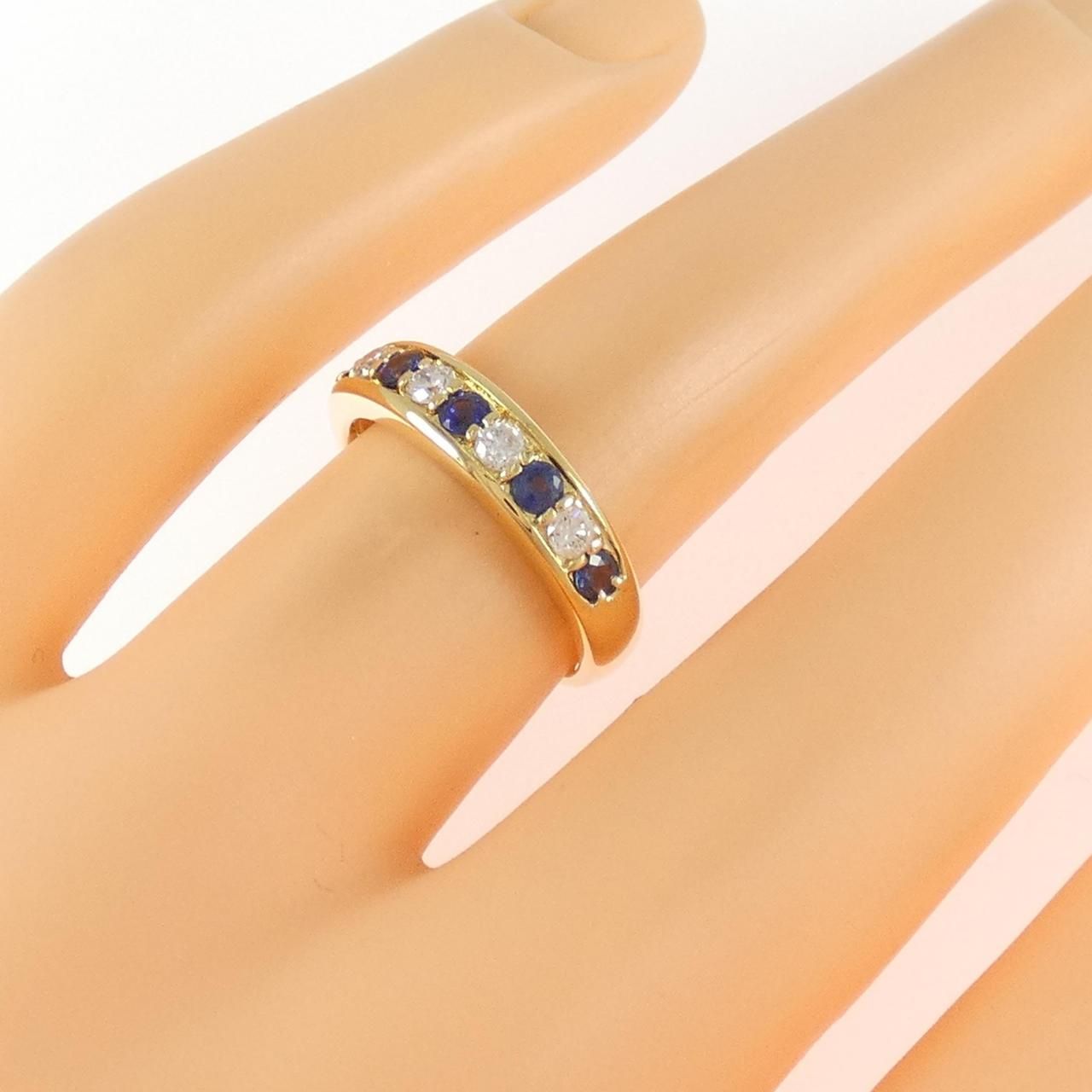  K 18 YG サファイヤ リング 0.34 CT リング 指輪 アクセサリー