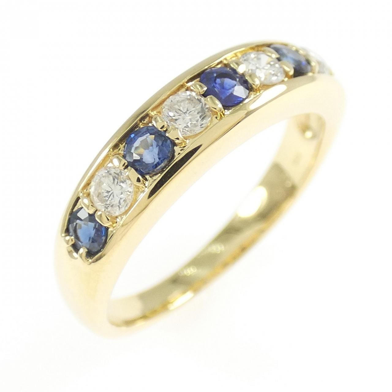 K 18 YG サファイヤ リング 0.34 CT