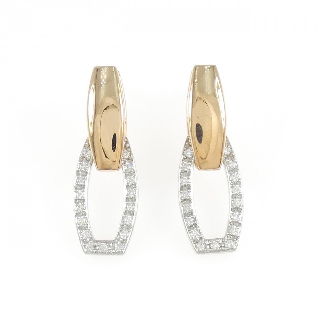 K18PG PT900 ダイヤモンド ピアス 0.32CT