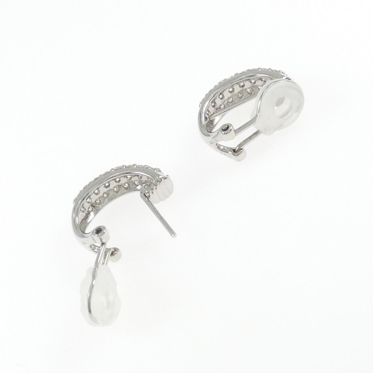  K 18 WG パヴェ ダイヤモンド ピアス イヤリング 1.00 CT イヤリング アクセサリー