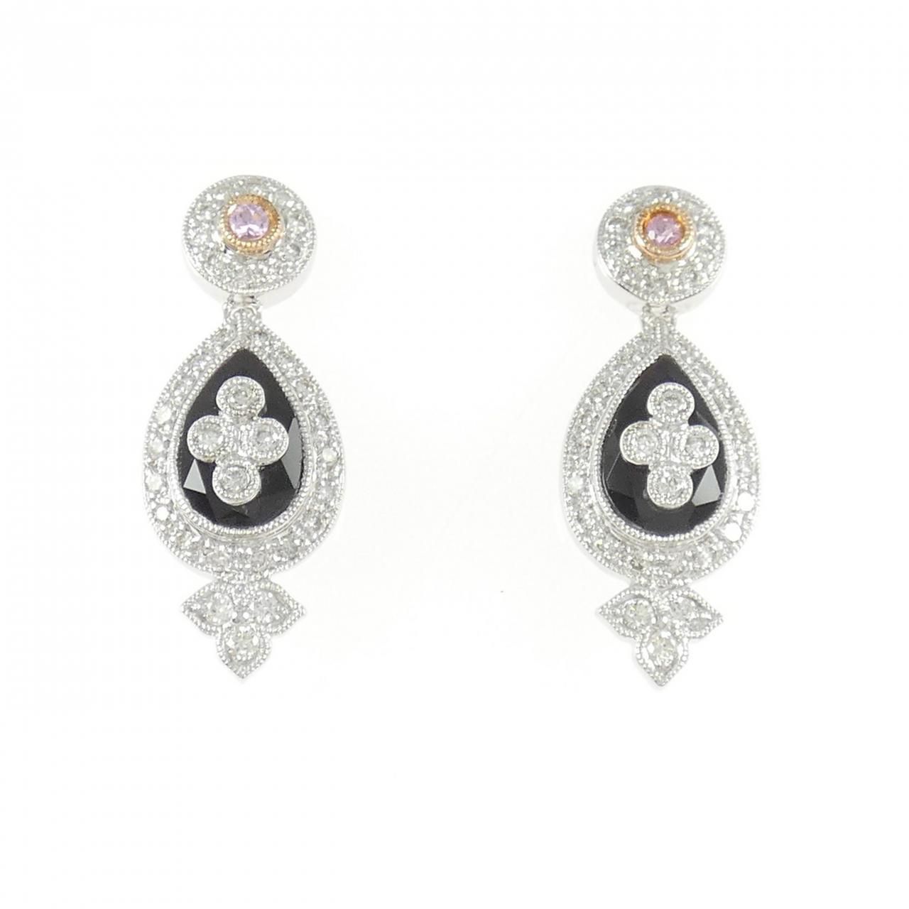 K18WG K18PG ストーン ピアス