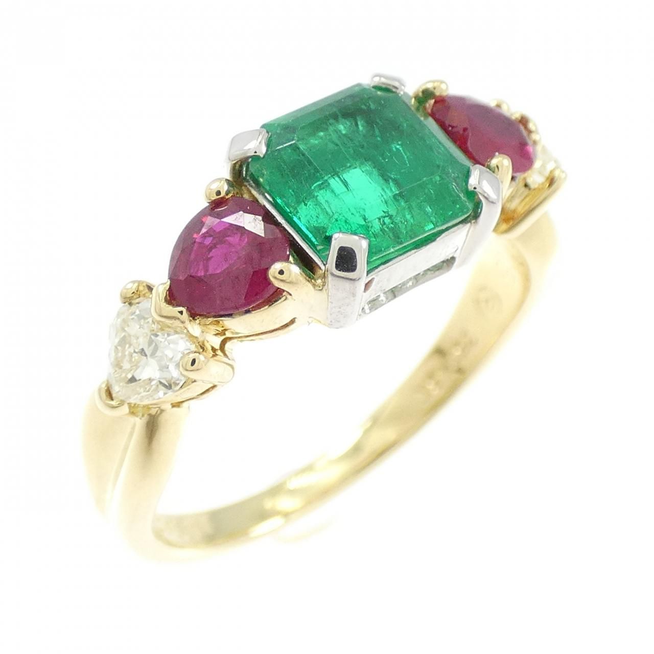 750 PT900 エメラルド リング 1.015CT