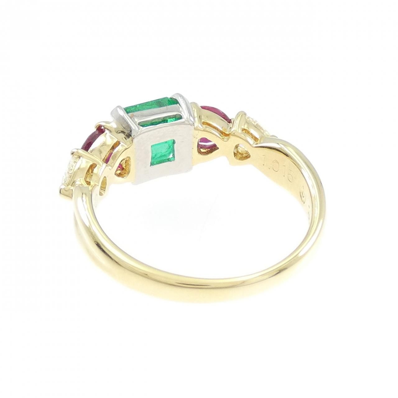  750 PT 900 エメラルド リング 1.015 CT リング 指輪 アクセサリー