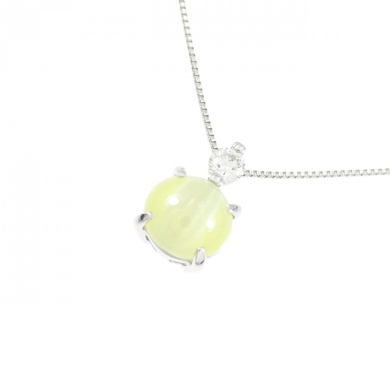 PT900/PT850 クリソベリルキャッツアイ ネックレス 1.76CT - メルカリ