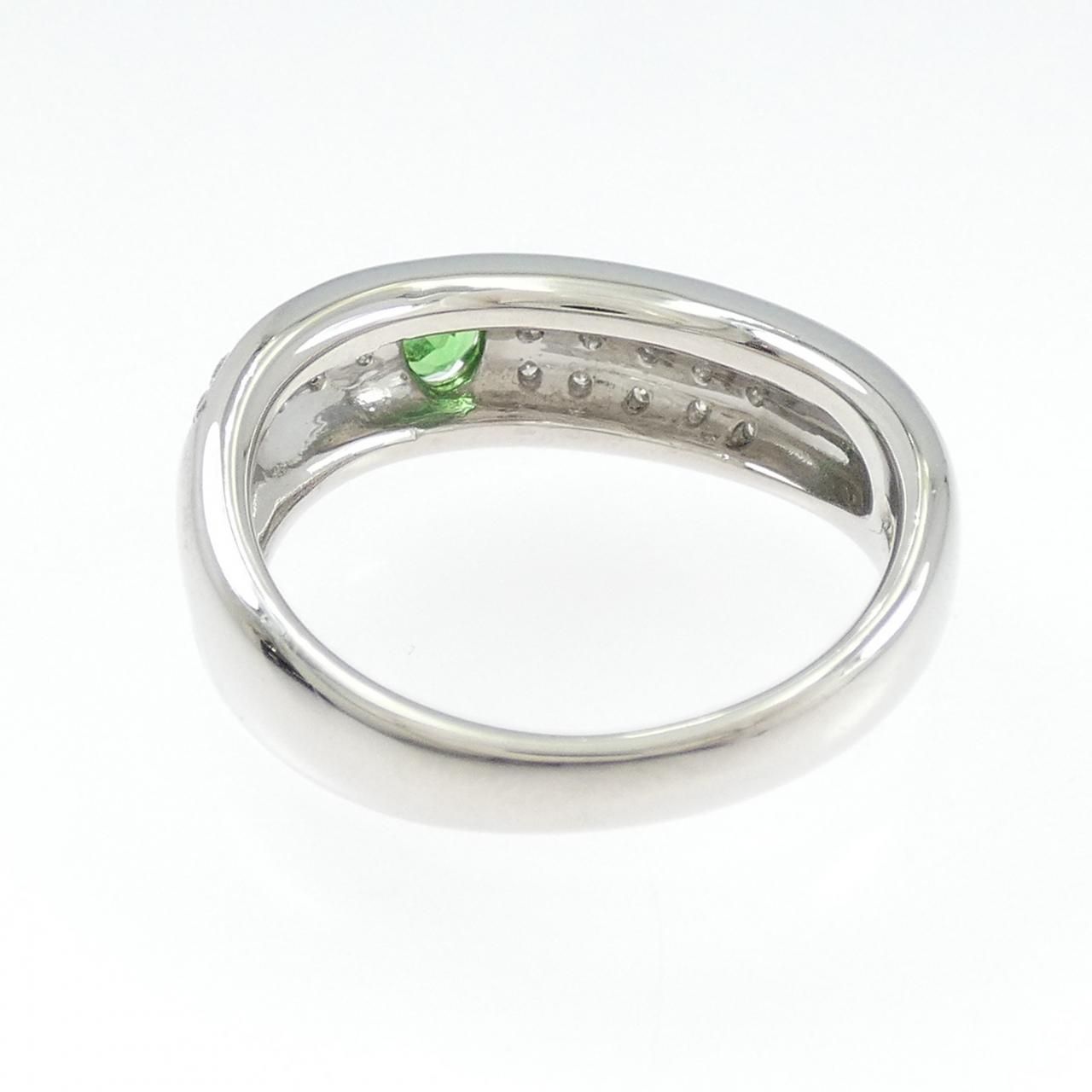  PT 900 グリーンガーネット リング 0.177 CT リング 指輪 アクセサリー
