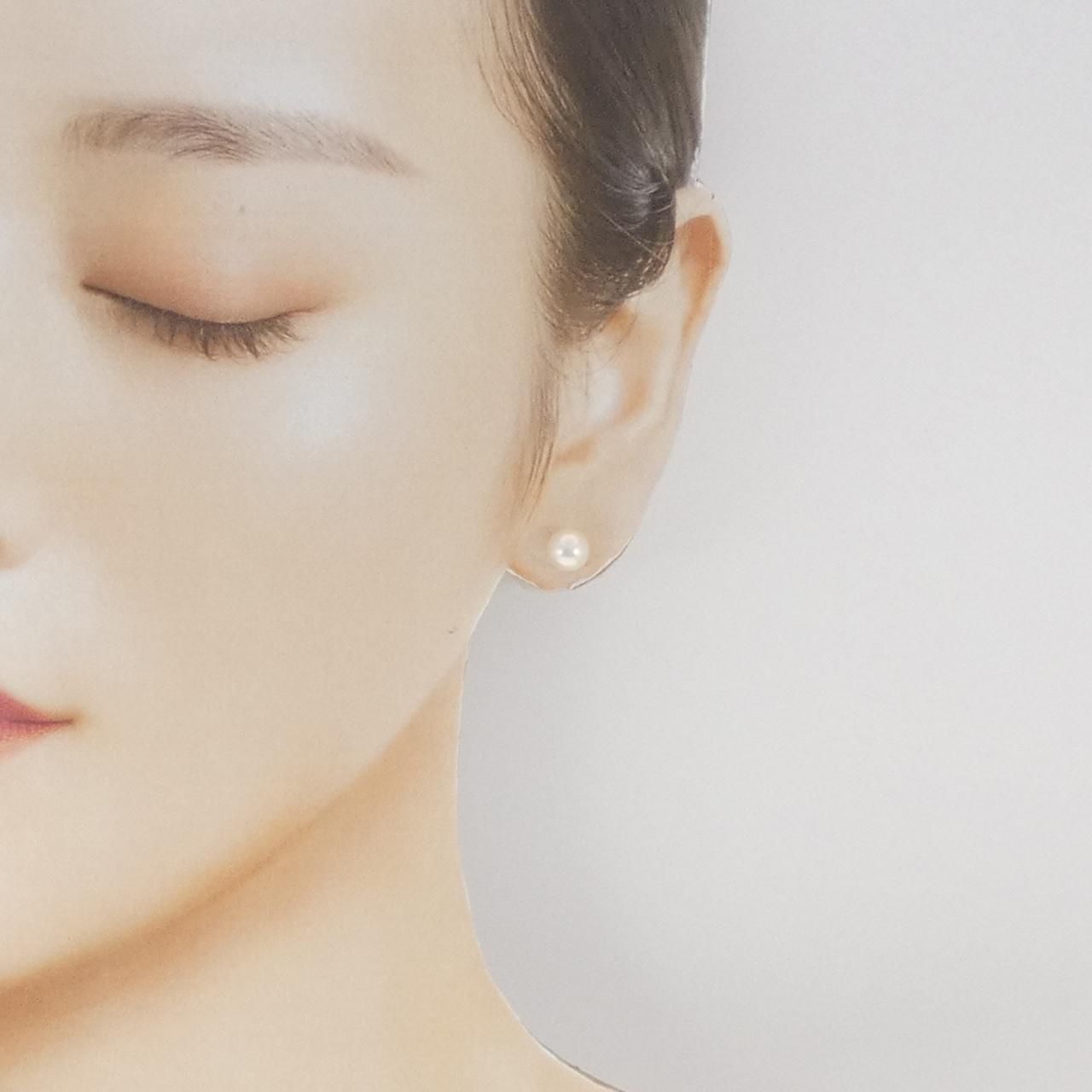  K 14 WG アコヤパール ピアス 6.9 mm イヤリング アクセサリー