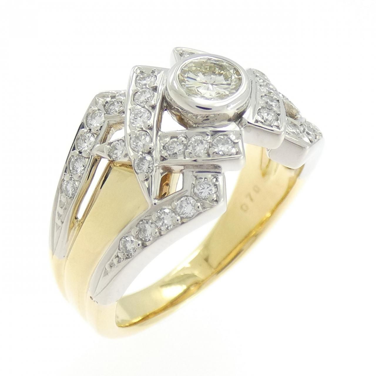 K18YG PT900 ダイヤモンド リング 0.70CT