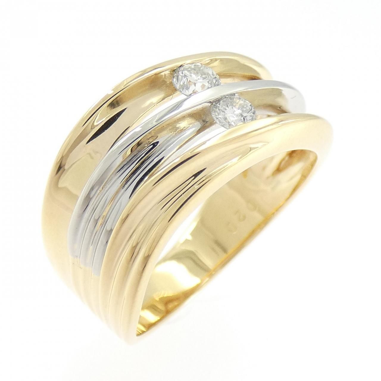 K18YG PT900 ダイヤモンド リング 0.20CT