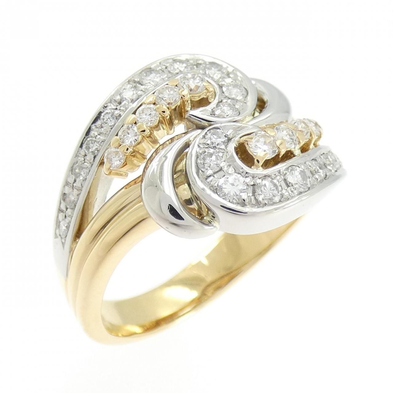 K18YG PT900 ダイヤモンド リング 0.53CT