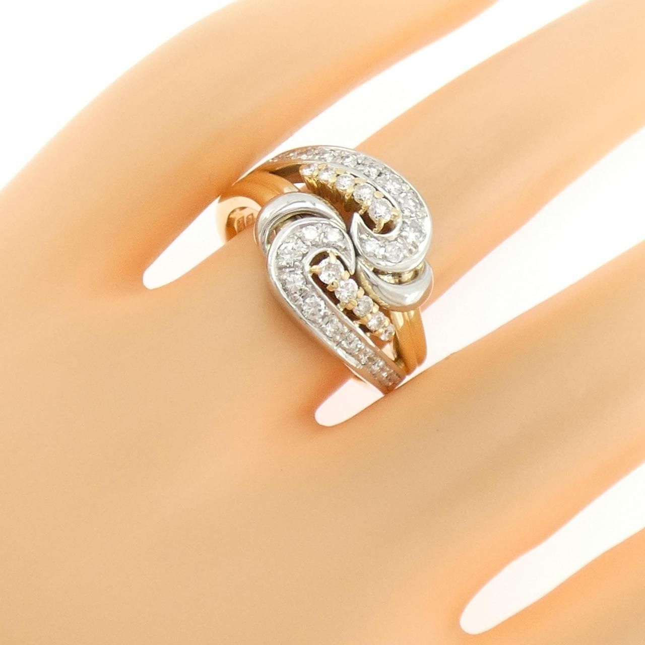  K 18 YG PT 900 ダイヤモンド リング 0.53 CT リング 指輪 アクセサリー