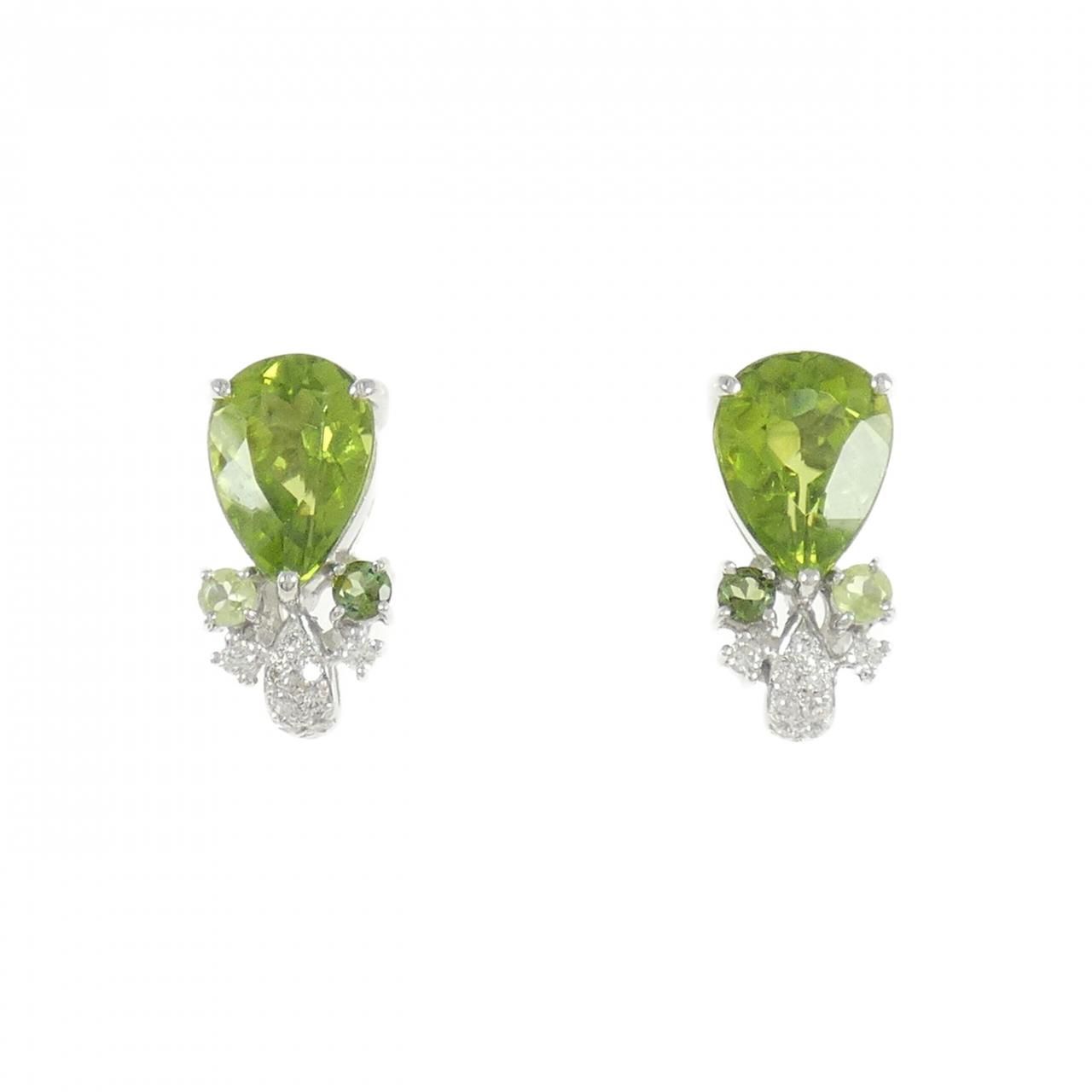 K18WG ストーン ピアス