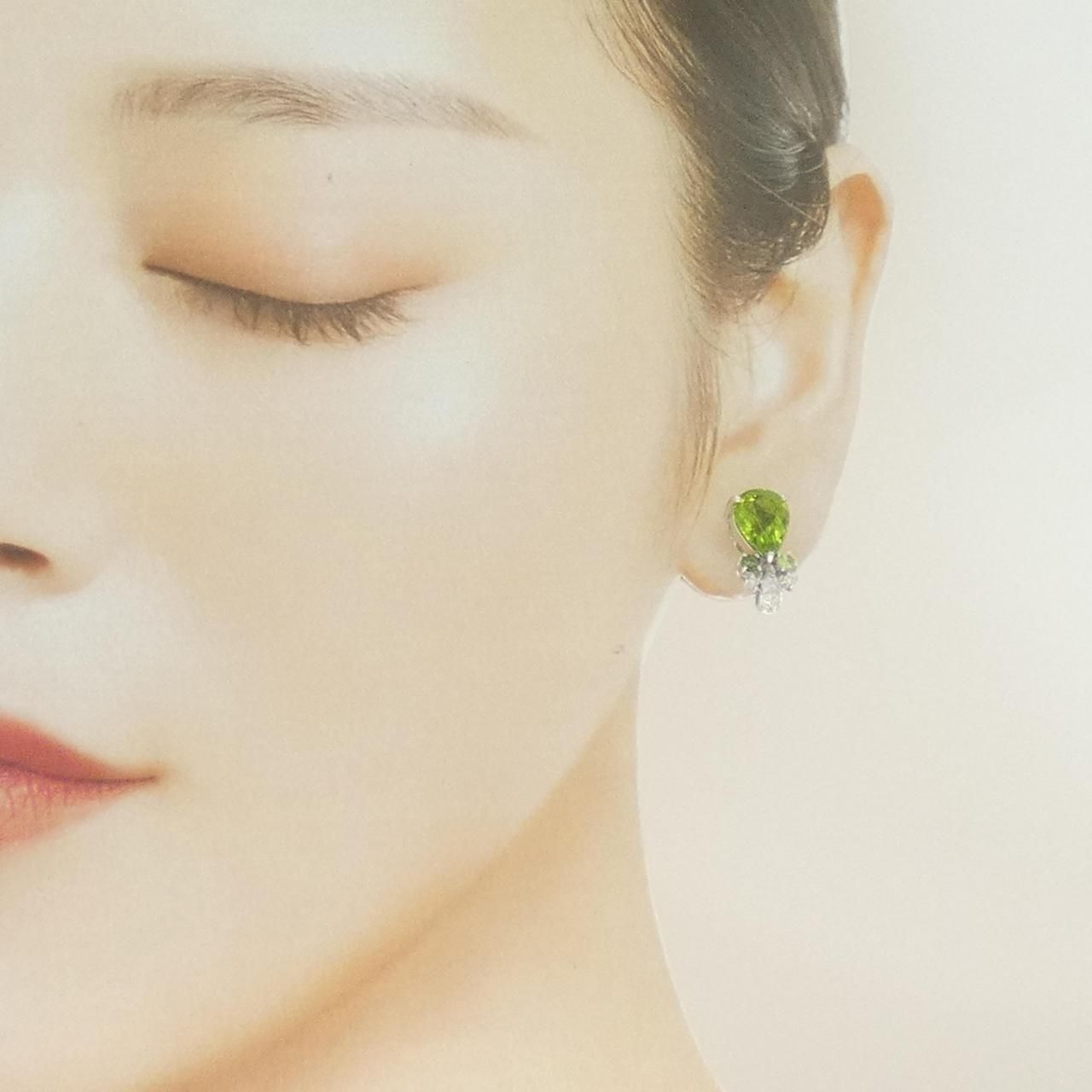  K 18 WG ストーン ピアス イヤリング アクセサリー