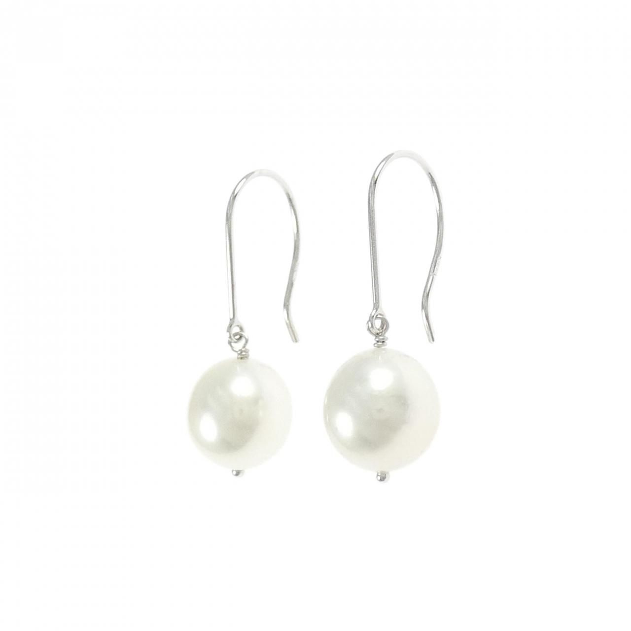 K 18 WG アコヤパール ピアス 8.7 mm