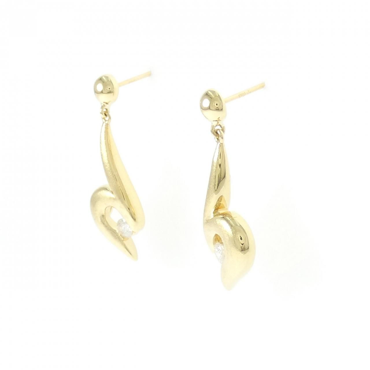 K 18 YG ダイヤモンド ピアス 0.17 CT