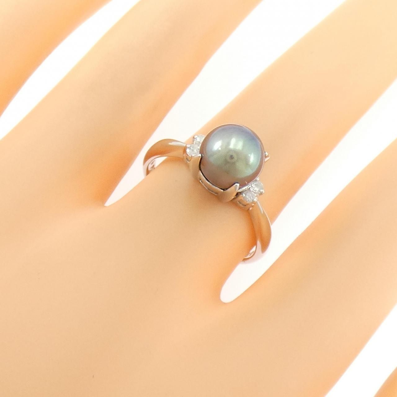  PT 850 黒蝶パール リング 8.0 mm リング 指輪 アクセサリー