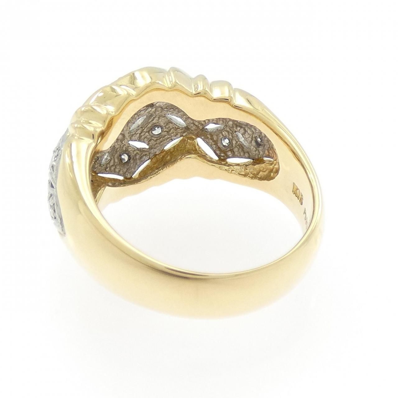  K 18 YG PT 900 ダイヤモンド リング 0.37 CT リング 指輪 アクセサリー