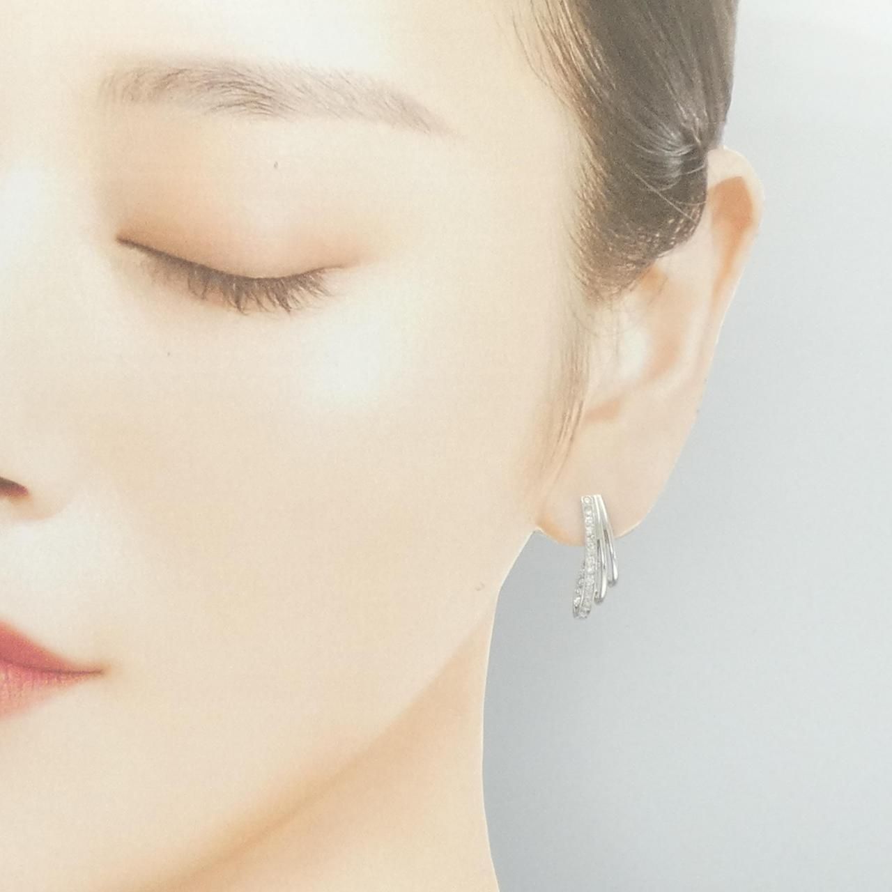  K 18 WG ダイヤモンド ピアス 0.4 CT イヤリング アクセサリー