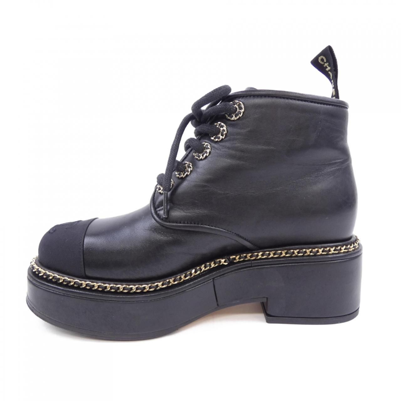 シャネル CHANEL レースアップ ブーツ