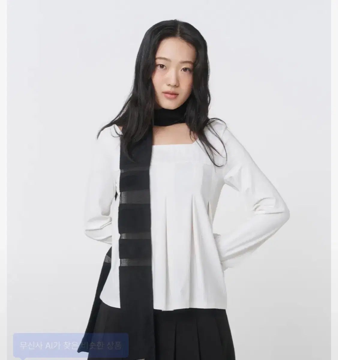 ミセキ ソウル Accordion pleats top WHITE