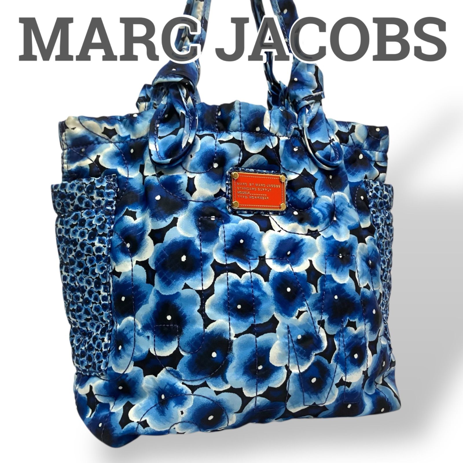 新品 MARC BY MARC JACOBS トートバッグ ブルー 花柄 【公式通販】