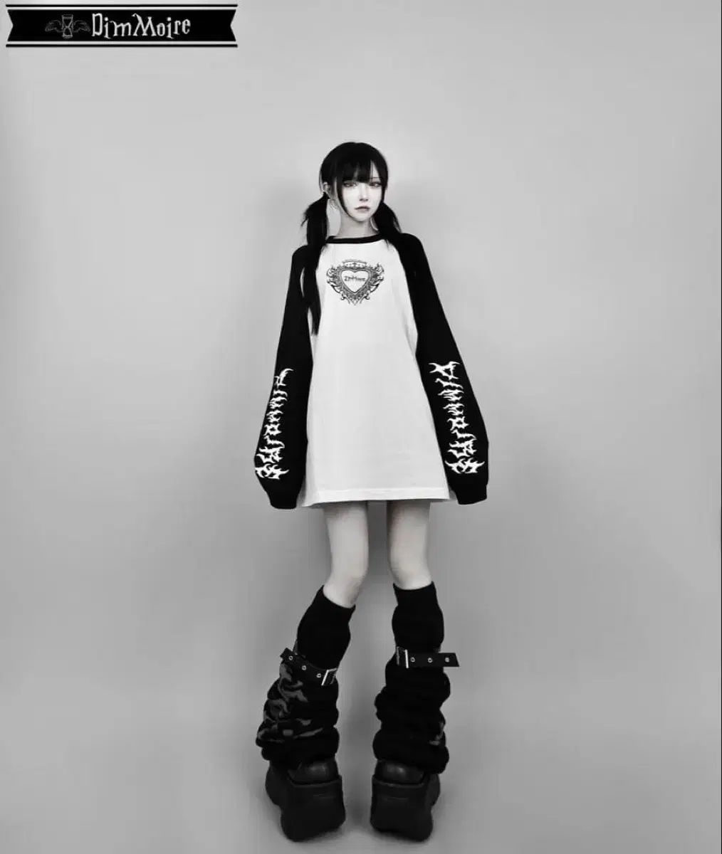 dimmoire 딤모아르 ハートコア ロングスリーブ 黒白 地雷系