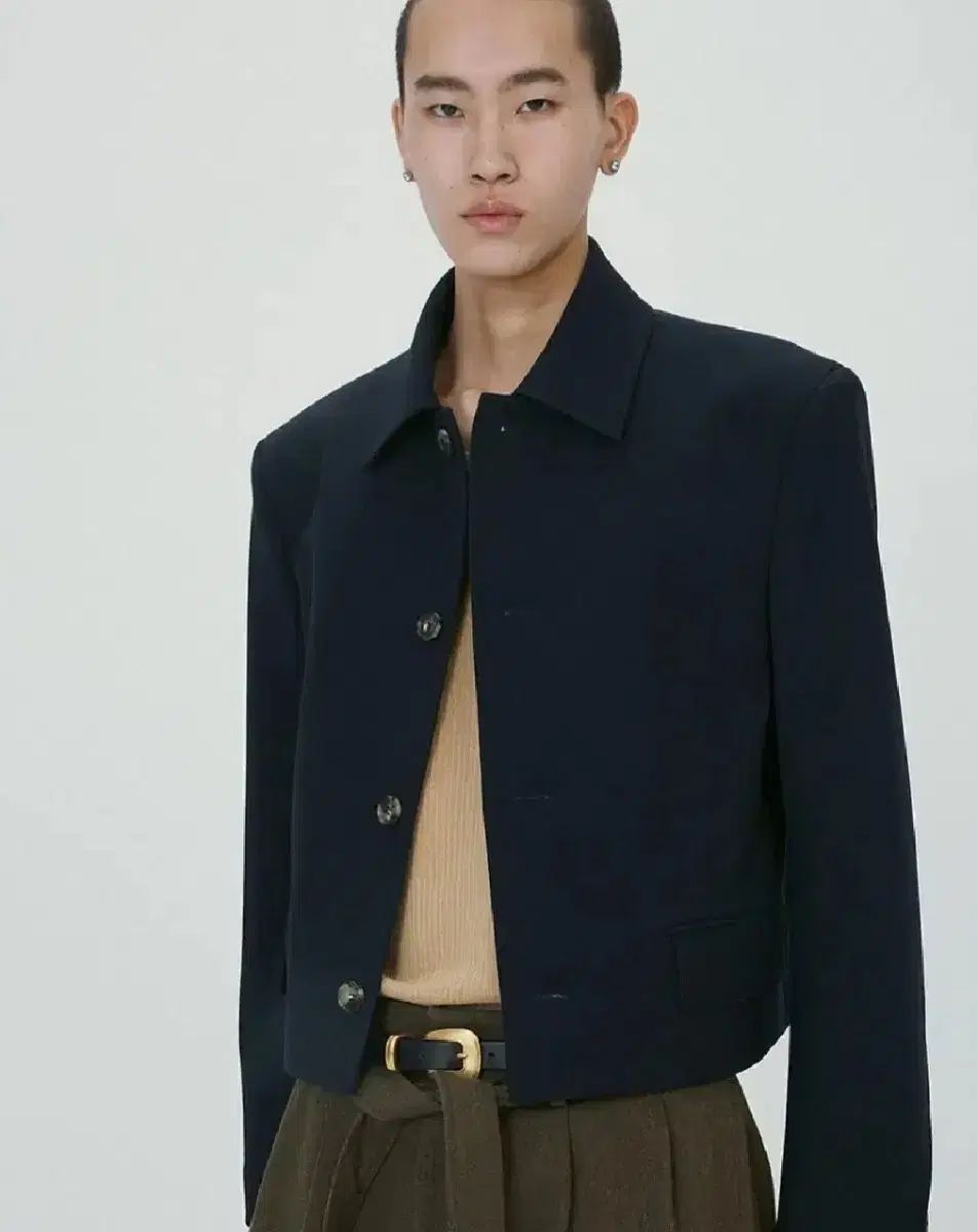 レクト ウールブレンド ショート ジャケット XLサイズ