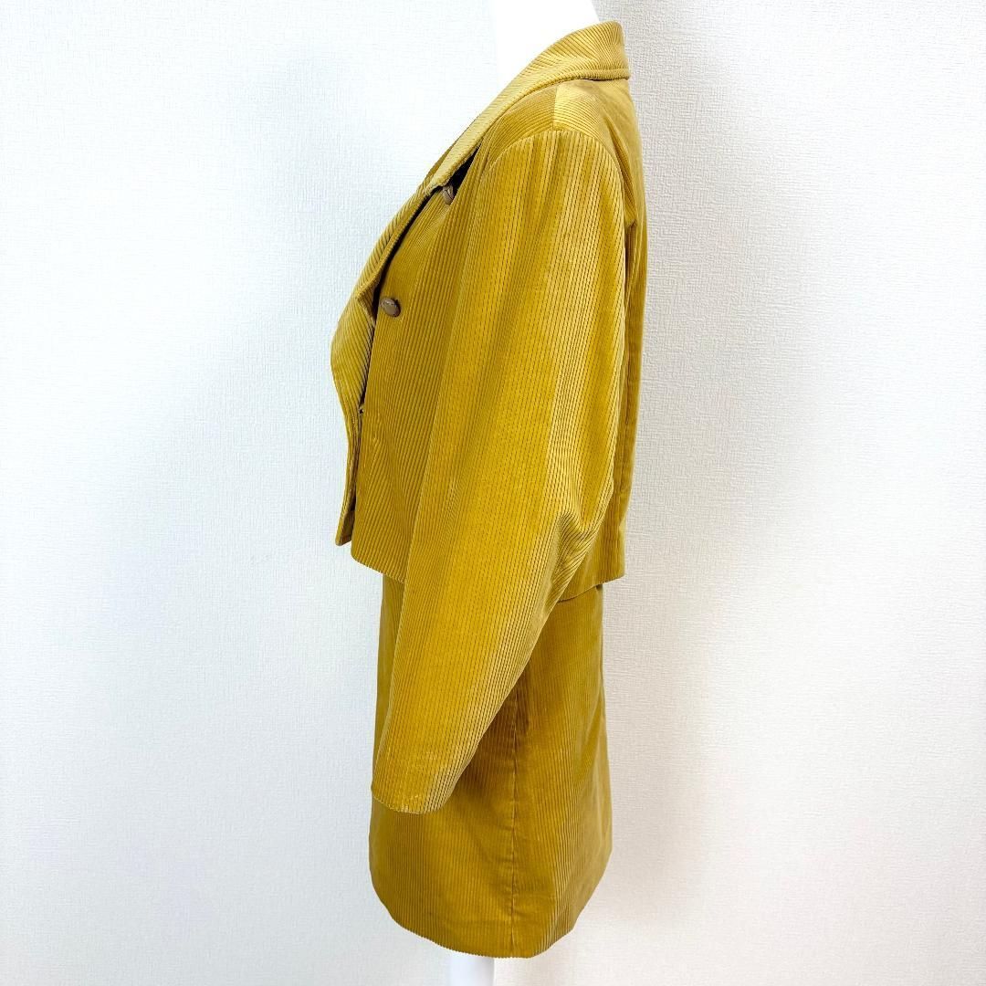 KENZO フランス製 スカートセットアップ M 36 イエロー コーデュロイ