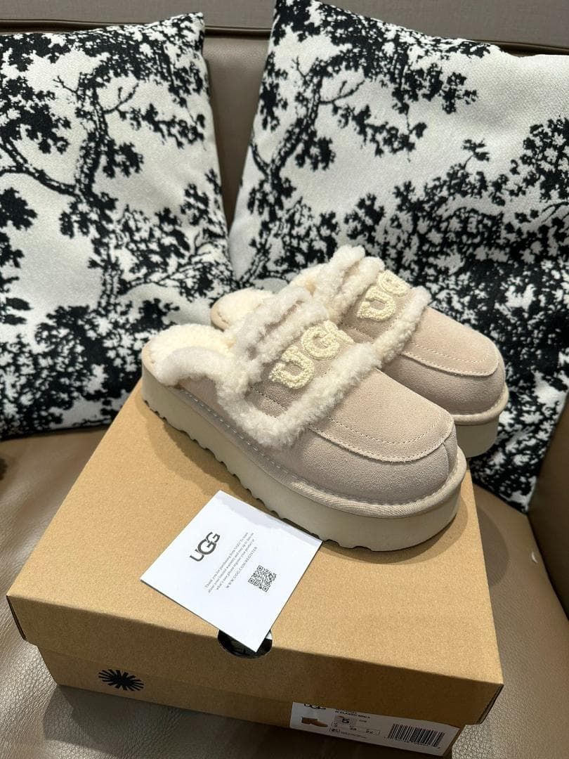 22 cm-26 cm UGG ムートンブーツ 3ｃｍ厚底スリッパ seed 厚底 サボサンダル