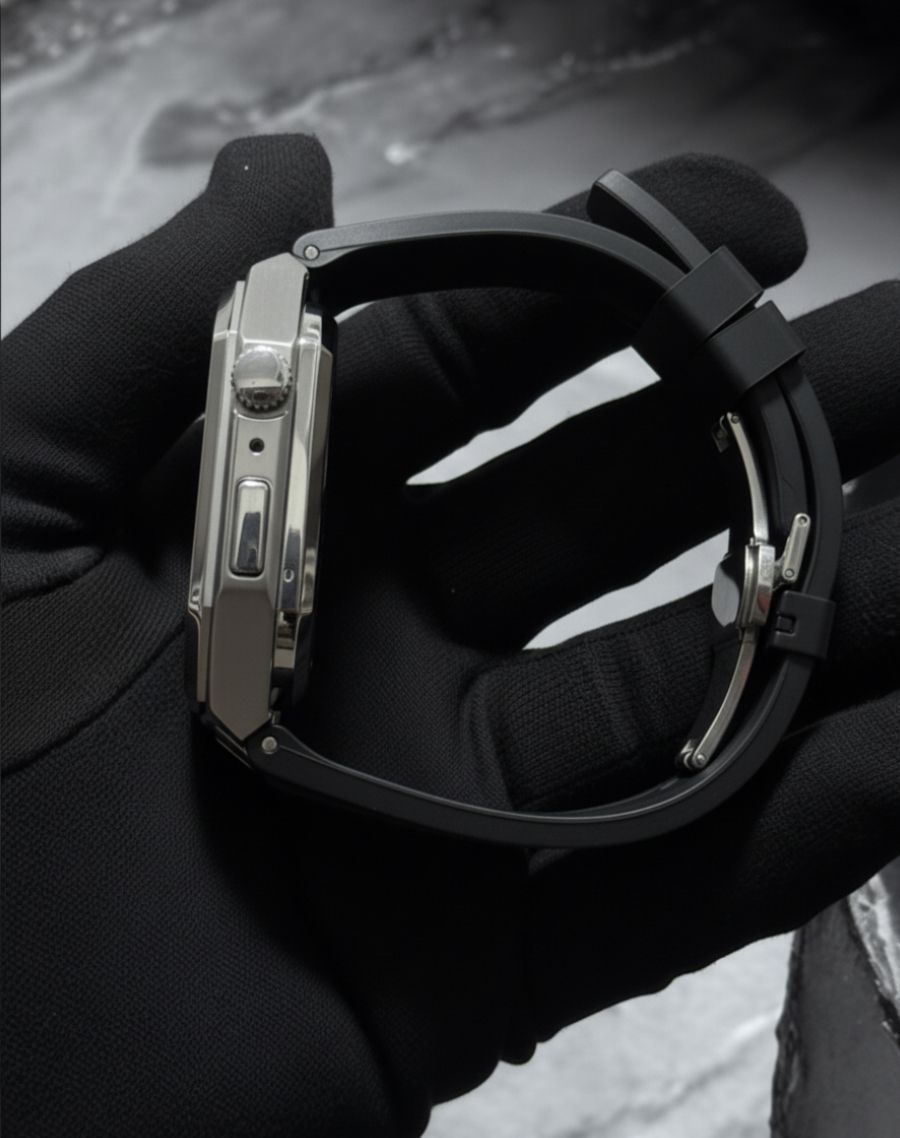 工具不要 最新 アップルウォッチ カスタム メタル ラバーバンド ベルト スクリューレス 348