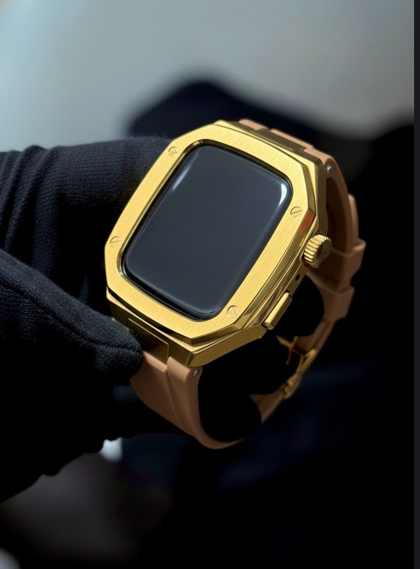 工具不要　最新　46mm 45mm 44mm アップルウォッチ　カスタム　カバー　ケース　メタル　ラバーバンド　ベルト　スクリューレス　345