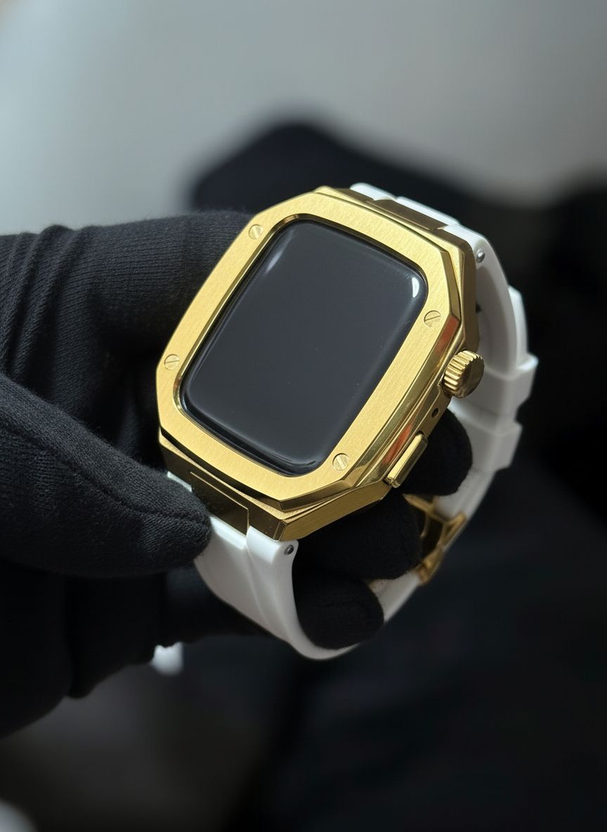 工具不要　最新　46mm 45mm 44mm アップルウォッチ　カスタム　カバー　ケース　メタル　ラバーバンド　ベルト　スクリューレス　340