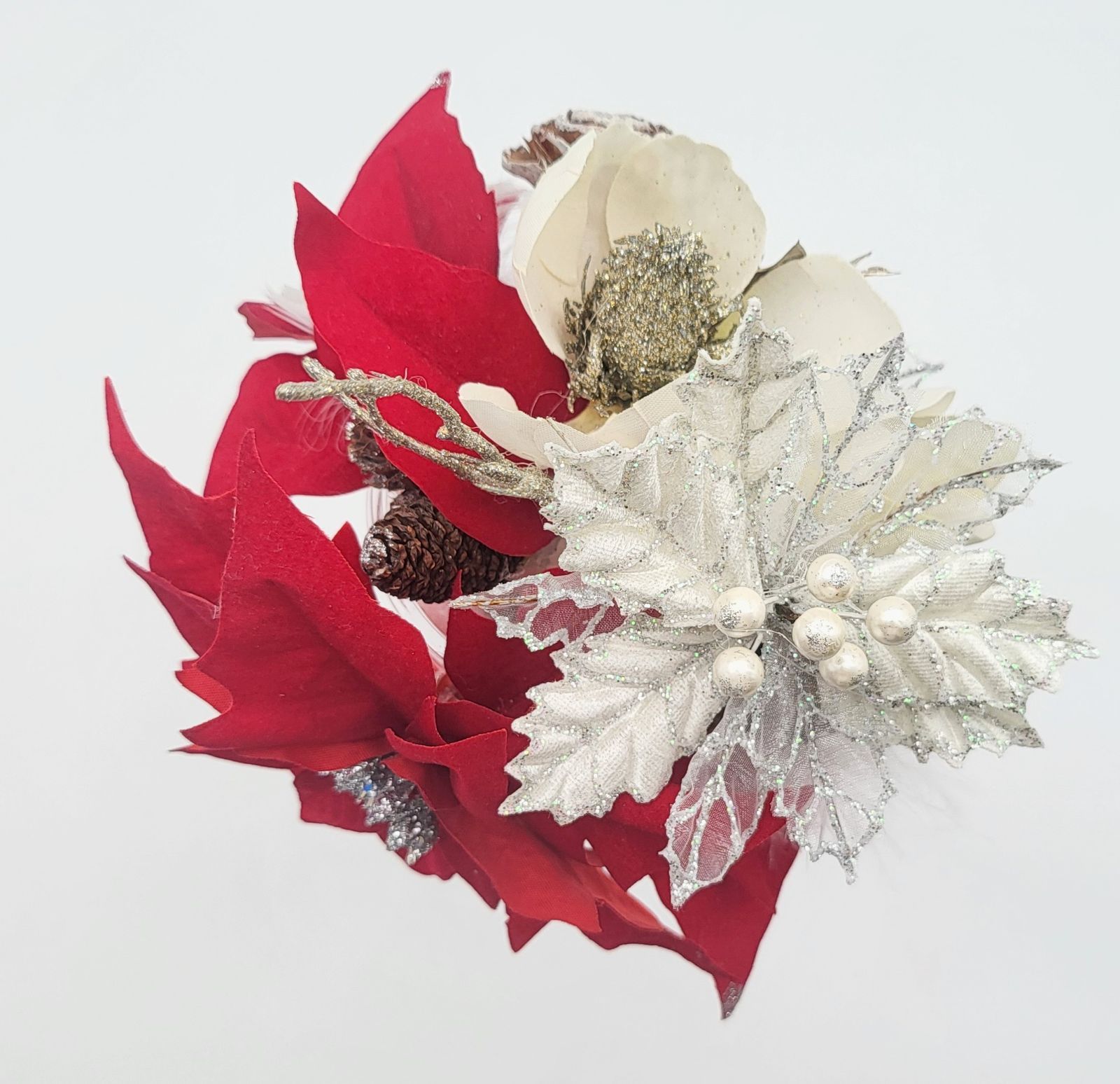  赤白ポインセチアガラススタンドアレンジ アレンジメント フラワー リース