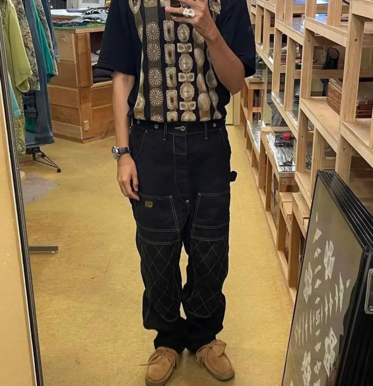 KAPITAL キャピタル 럼버パンツ ブラック 3サイズ