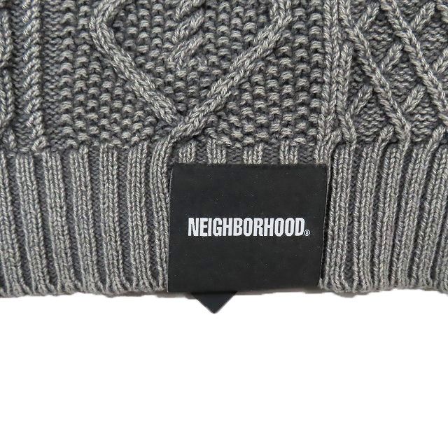 極美品 ネイバーフッド NEIGHBORHOOD WASHED CREWNECK CABLE SWEATER 