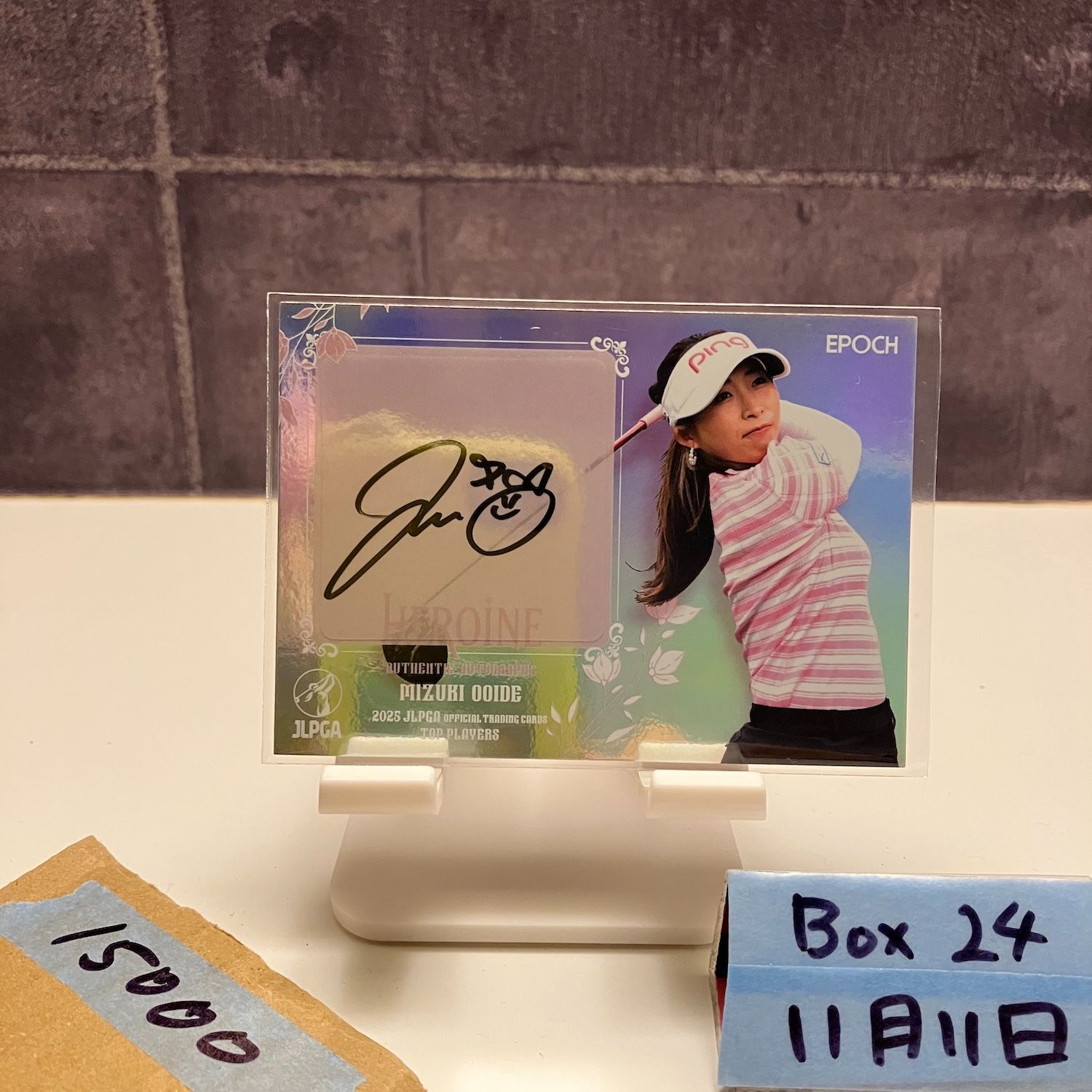 2025 Epoch 大出瑞月 ooide 01 20 Heroine 直筆サインカード JLPGA Top Players 女子プロゴルフ ファーストナンバー カード