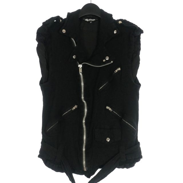 ブラックコムデギャルソン ライダース　　ロングベスト ジレ ブラックコムデギャルソン ライダース ロングベスト ジレ ブラック