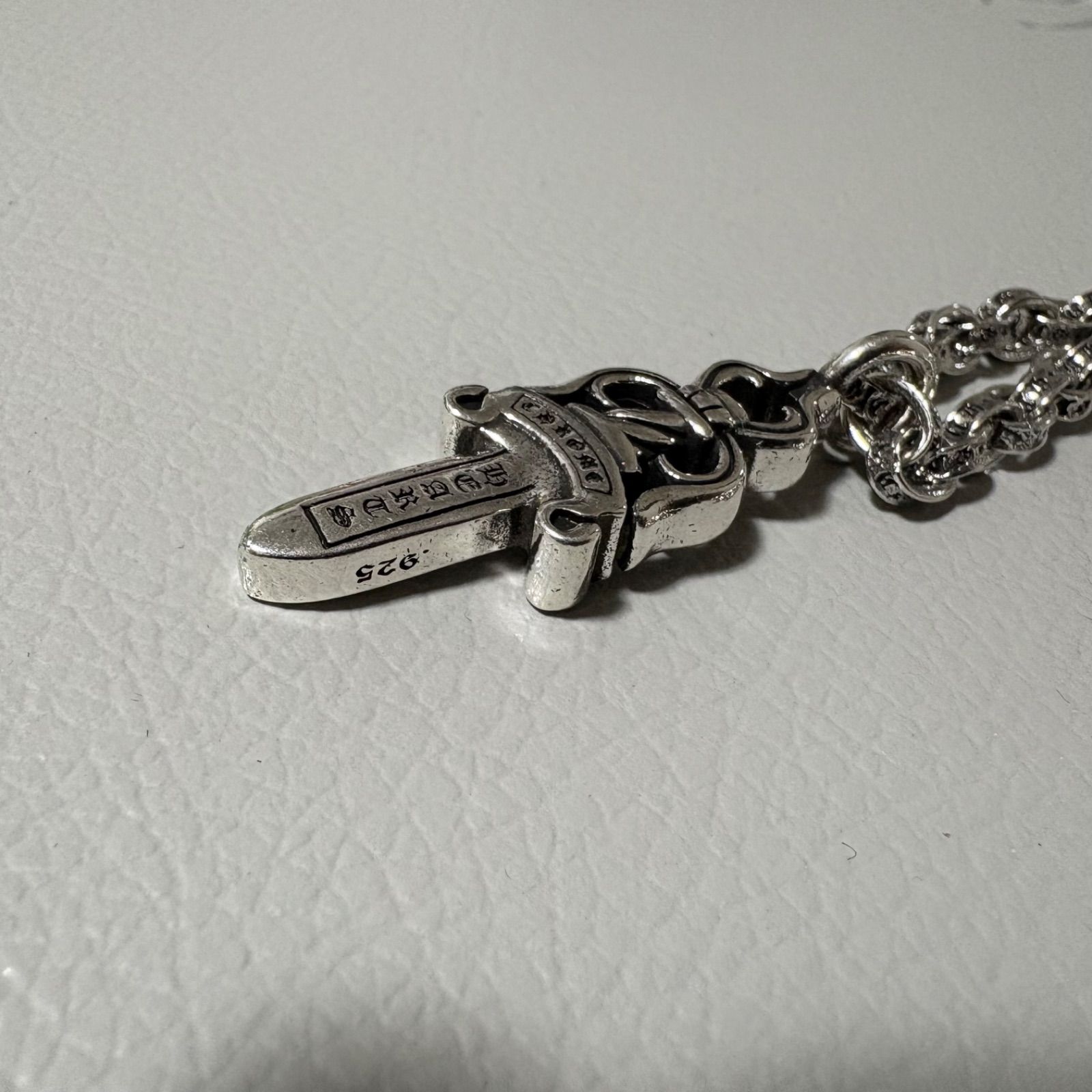 CHROME HEARTS ダブル ダガー ペンダント silver925 ペーパーチェーン
