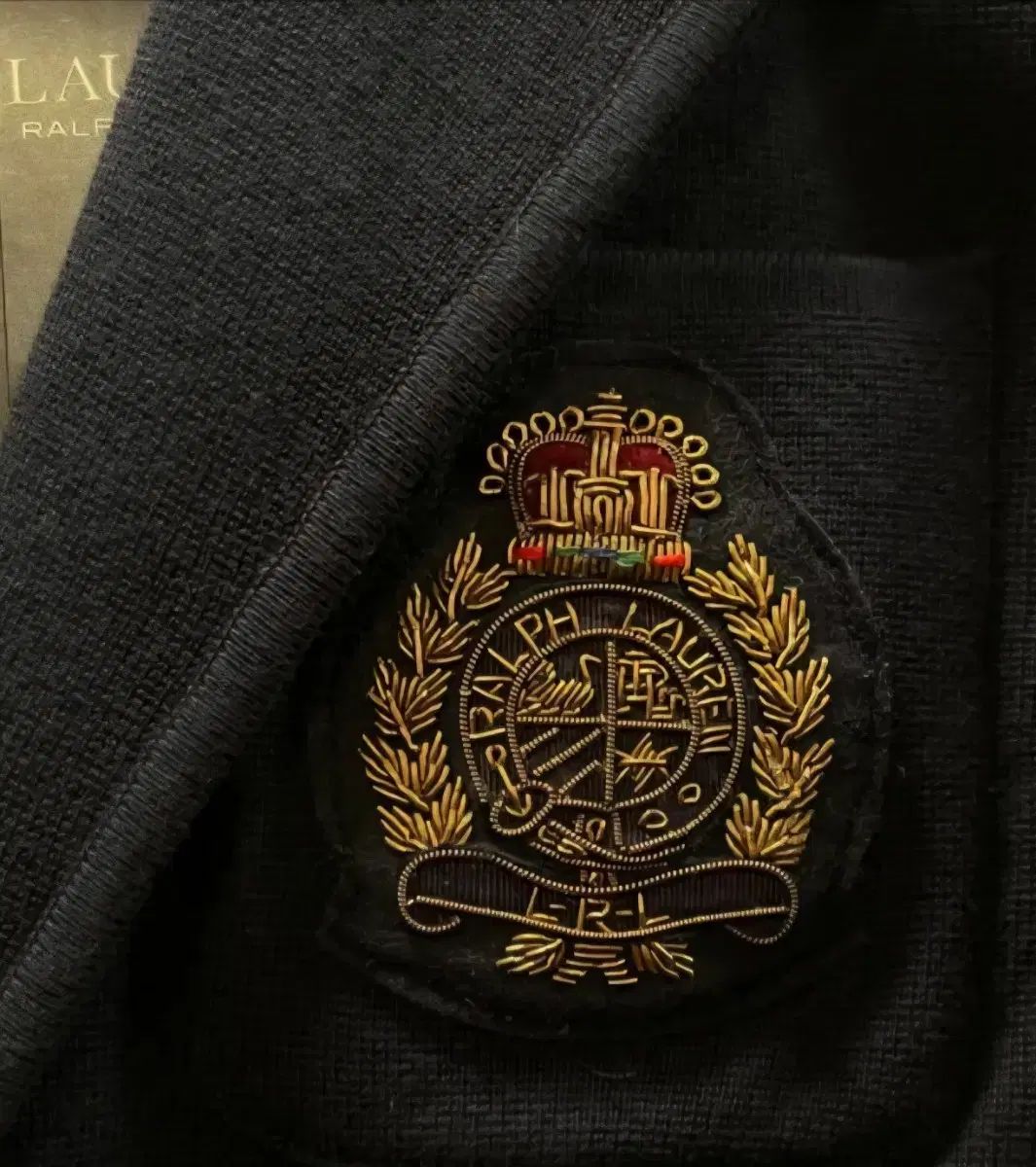 ローレン ネイビー ゴールド 刺繍 ジャケット L BLACK LABEL