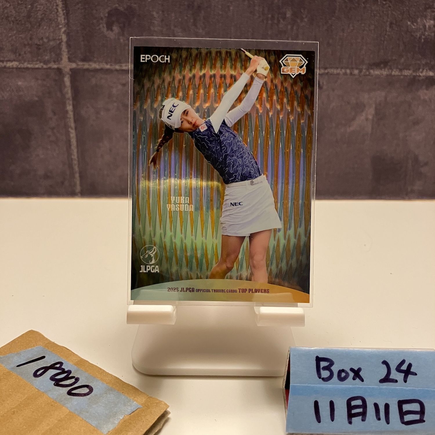 2025 Epoch 安田祐香 yuka yasuda 03 25 GEM ジェム JLPGA Top Players 女子プロゴルフ カード