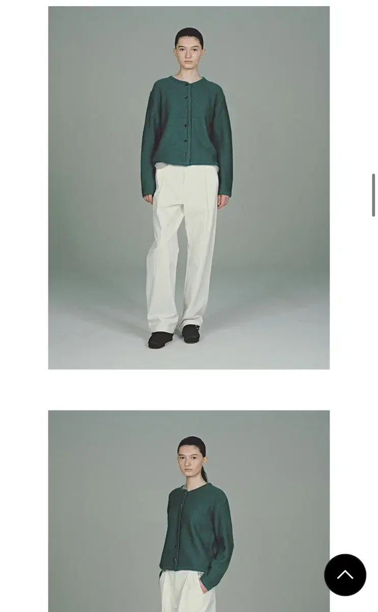 シエンヌ ブラン ウール カーディガン ティールグリーン