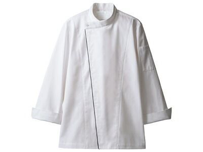 コックコート 6-1051（白/黒） S