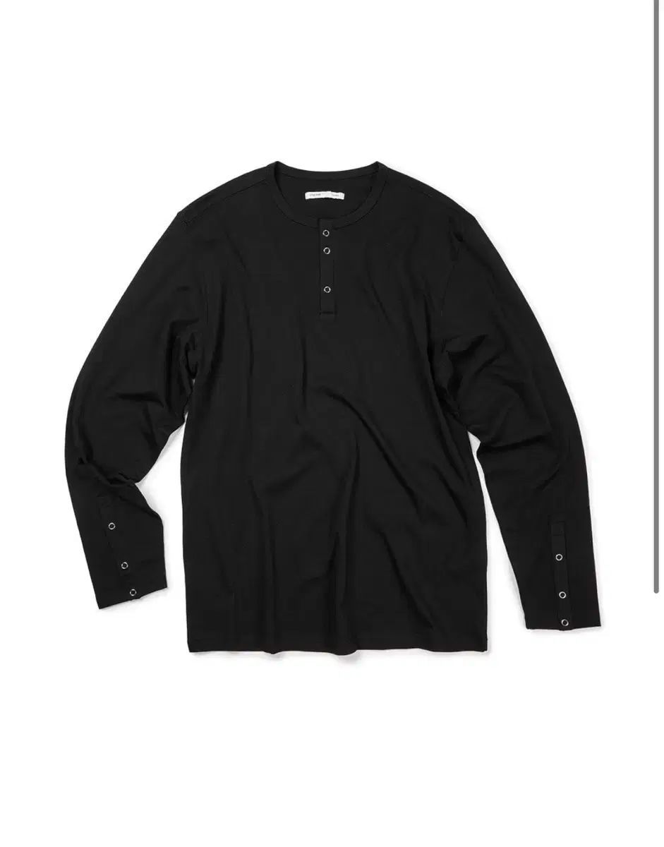 L ETCE スナップ スリーブ ヘンリーネック Tシャツ ブラック