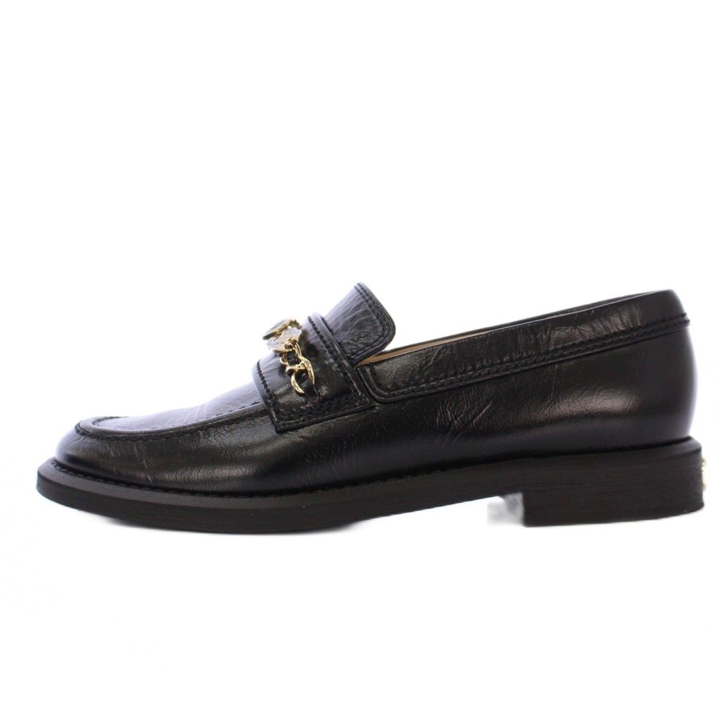 シャネル CHANEL ローファー モカシン ココマーク チャーム レザー 36C