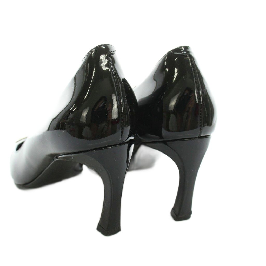 【ロジェヴィヴィエ】トランペット　パンプス ハイヒール　黒　ブラック ブラック Woman ベル ヴィヴィエ サテン パンプス