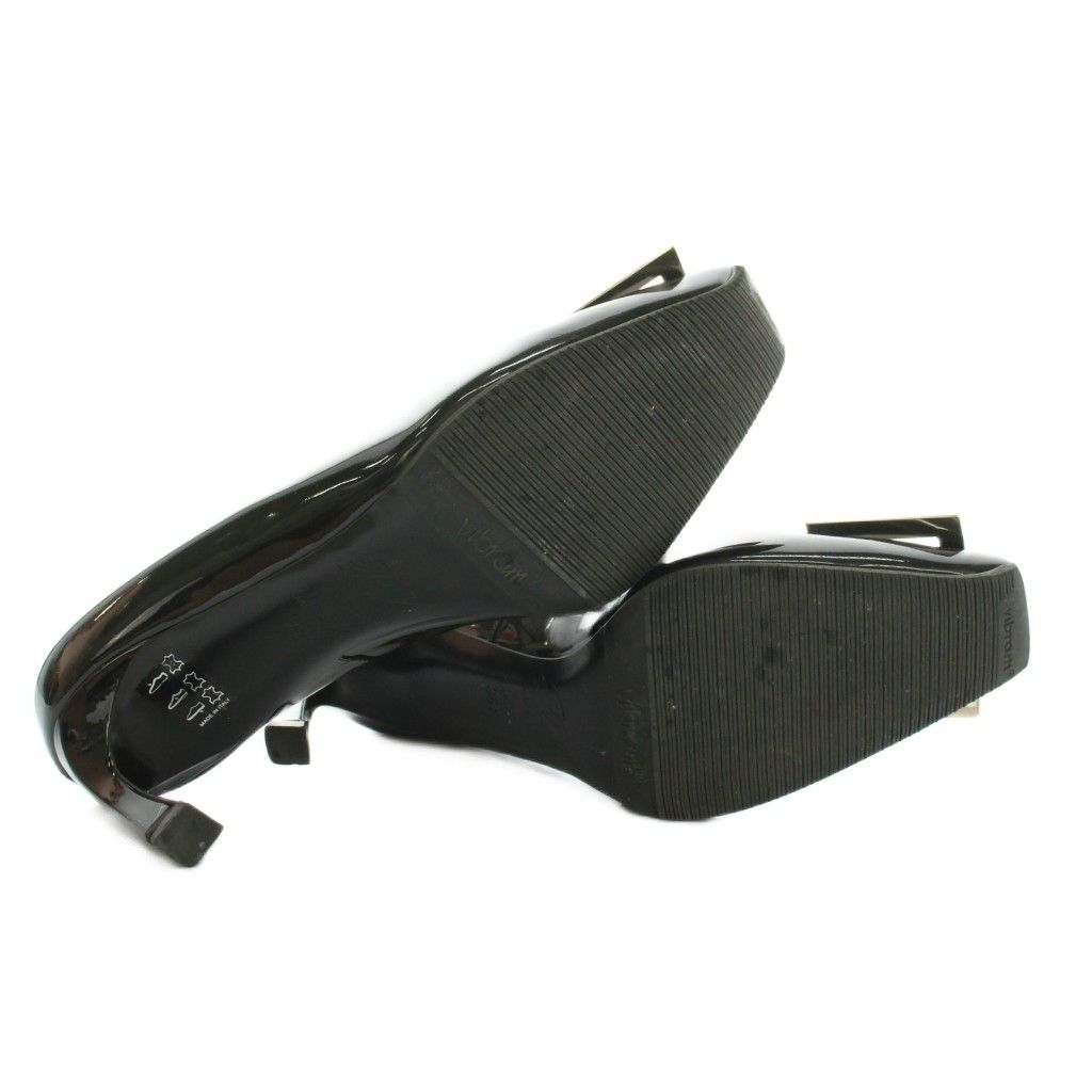 【ロジェヴィヴィエ】トランペット　パンプス ハイヒール　黒　ブラック ロジェヴィヴィエ ROGER VIVIER トランペット パテントレザー パンプス